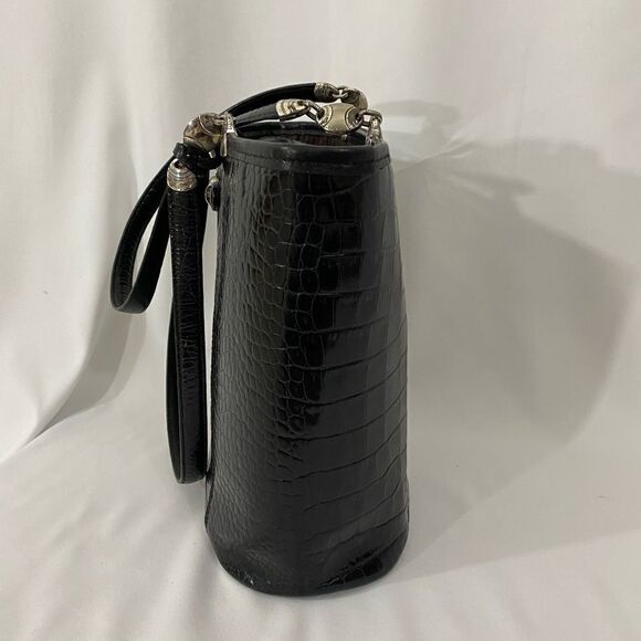 Authentic Brighton Leather Moc Croc Bucket Bag - Picture 8 of 15